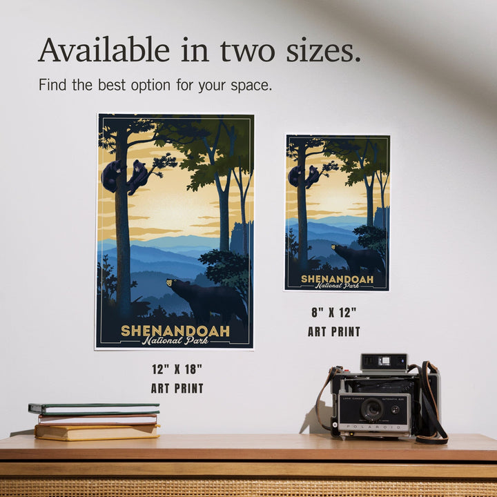 Shenandoah National Park, Black Bears, Lithograph, Art & Giclee Prints Art Lantern Press 