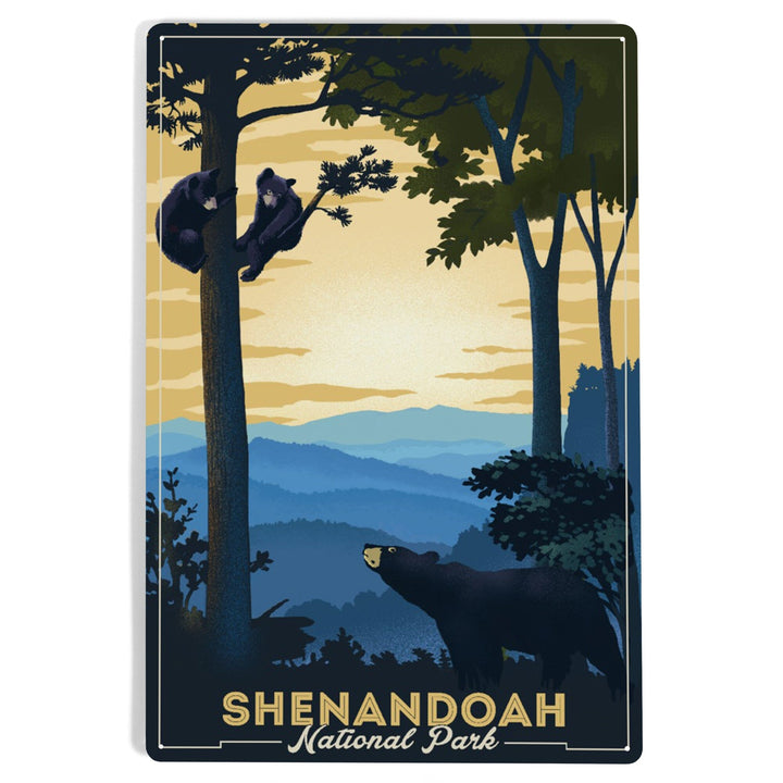 Shenandoah National Park, Black Bears, Lithograph, Metal Signs Metal Lantern Press 