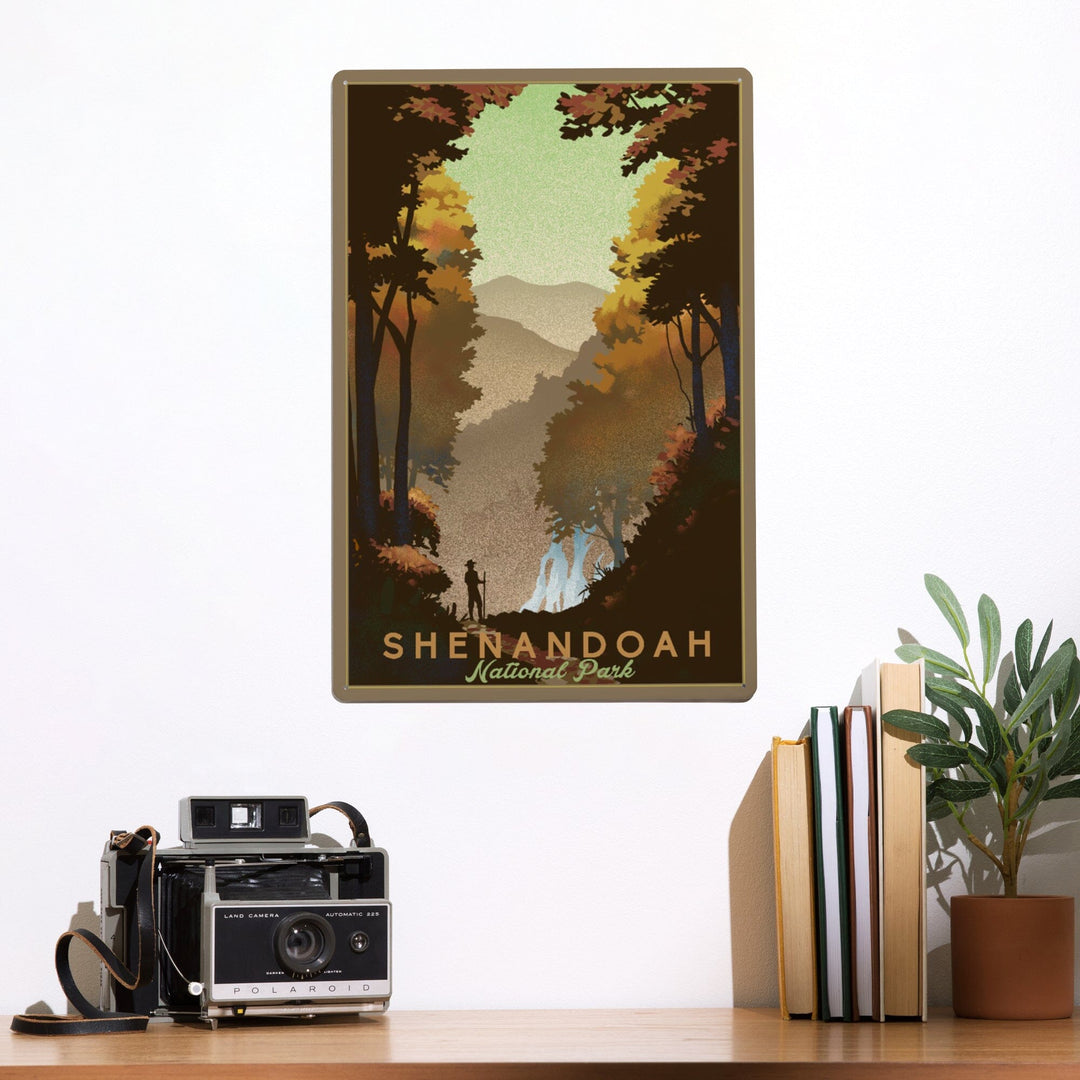 Shenandoah National Park, Falls, Lithograph, Metal Signs Metal Lantern Press 