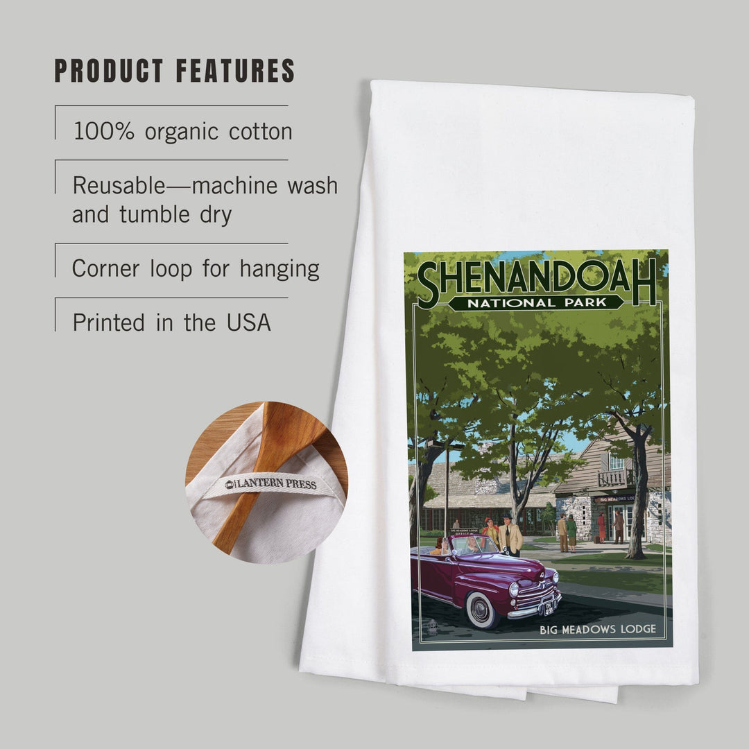 Shenandoah National Park, Virginia, Big Meadows Lodge, Organic Cotton Kitchen Tea Towels Kitchen Lantern Press 