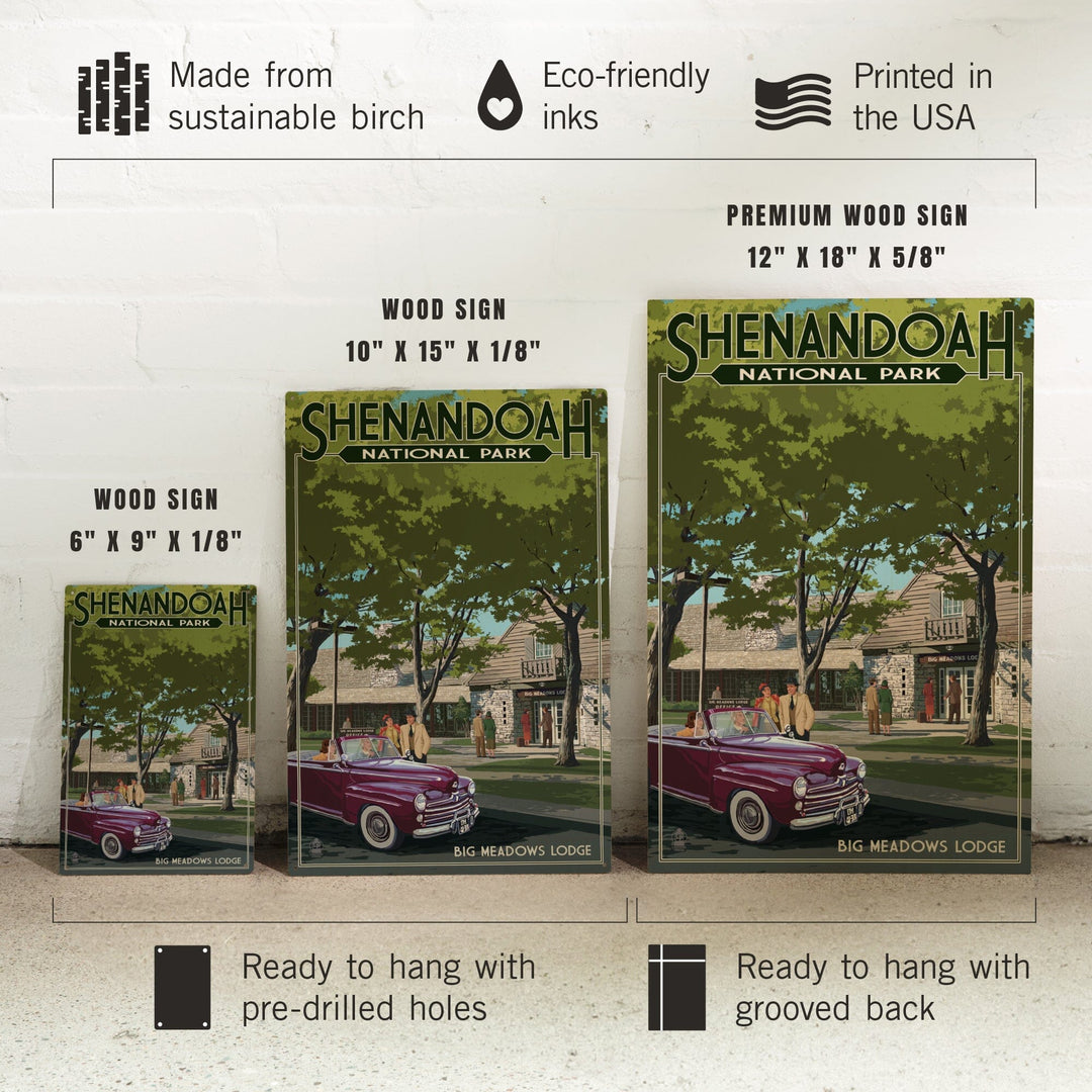 Shenandoah National Park, Virginia, Big Meadows Lodge, Wood Signs and Postcards Wood Lantern Press 