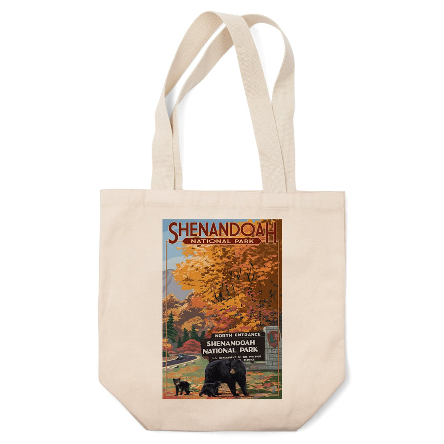 Shenandoah National Park, Virginia, Black Bear and Cubs at Entrance, Tote Bag Totes Lantern Press 