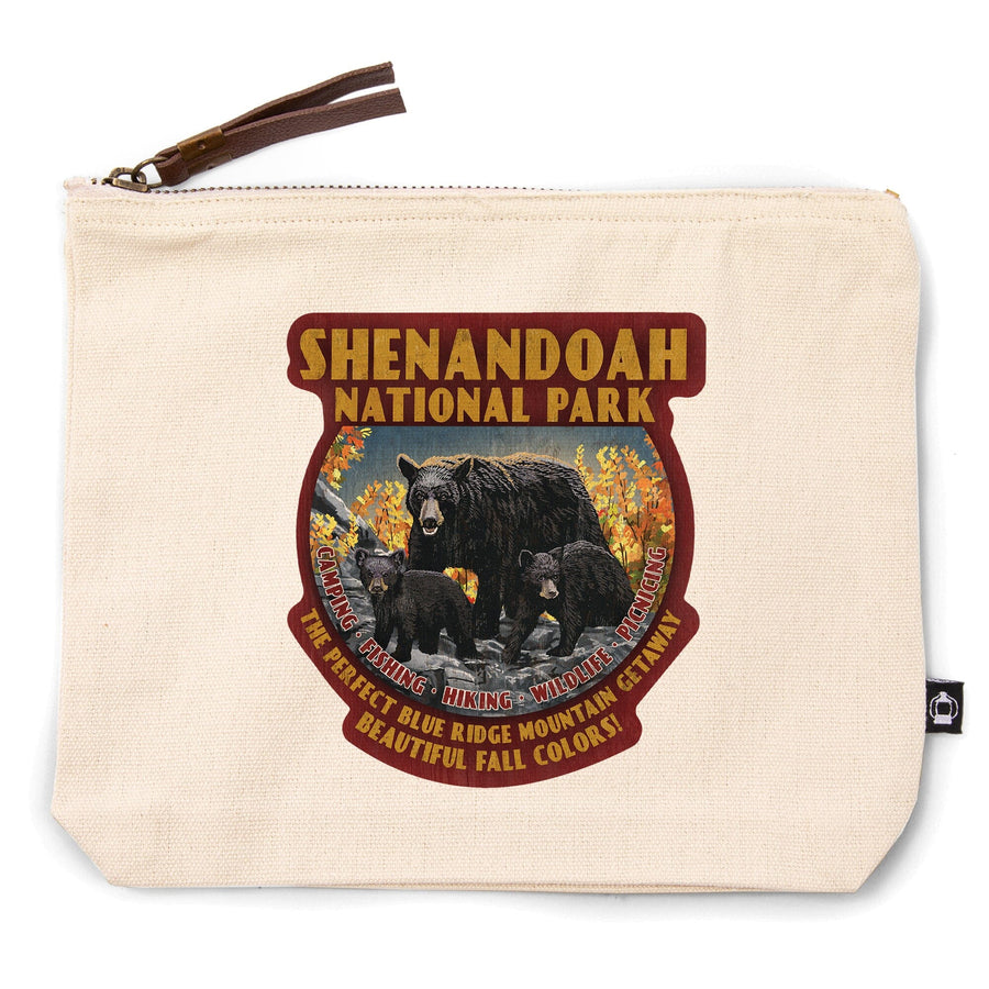 Shenandoah National Park, Virginia, Black Bears, Vintage Sign, Contour, Lantern Press Artwork, Accessory Go Bag Totes Lantern Press 