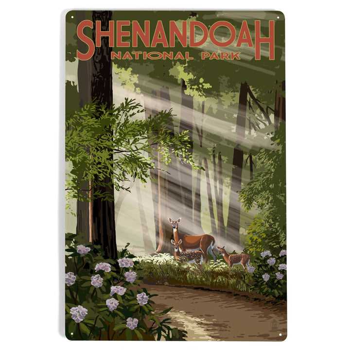 Shenandoah National Park, Virginia, Deer and Fawns, Metal Signs Metal Lantern Press 