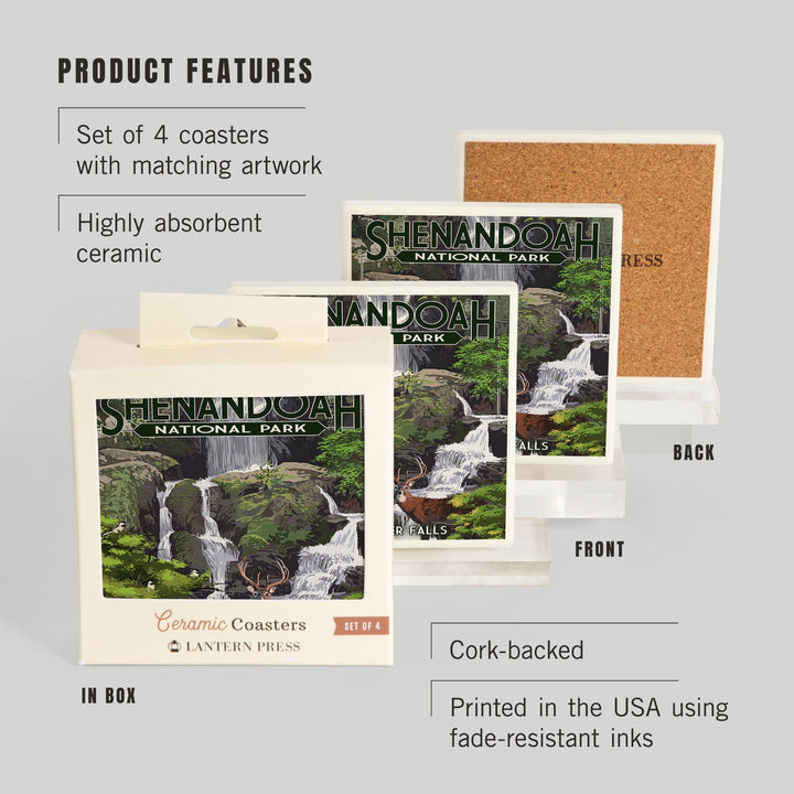 Shenandoah National Park, Virginia, Doyles River Falls, Coasters Coasters Lantern Press 