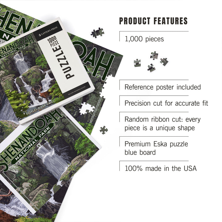 Shenandoah National Park, Virginia, Doyles River Falls, Jigsaw Puzzle Puzzle Lantern Press 
