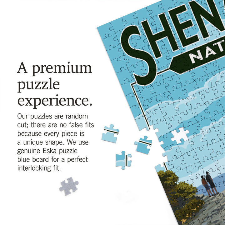 Shenandoah National Park, Virginia, Hikers and Hawk, Jigsaw Puzzle Puzzle Lantern Press 