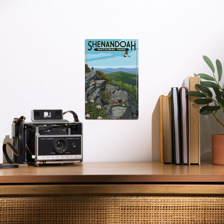 Shenandoah National Park, Virginia, Hikers and Hawk, Metal Signs Metal Lantern Press 