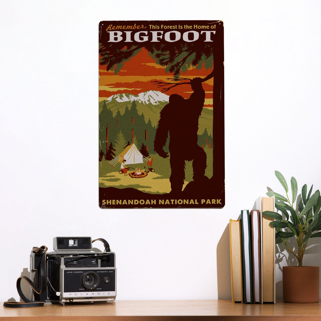 Shenandoah National Park, Virginia, Home of Bigfoot, Metal Signs Metal Lantern Press 