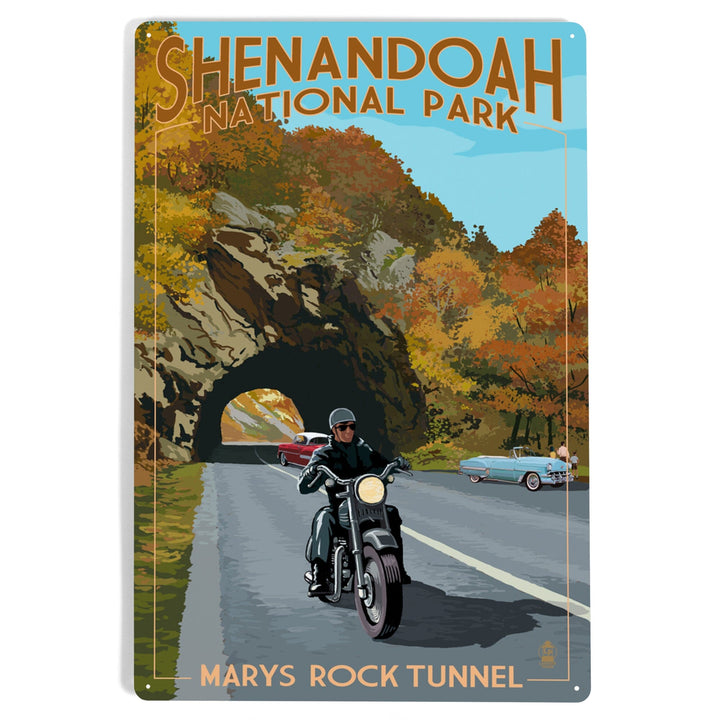 Shenandoah National Park, Virginia, Marys Rock Tunnel Motorcycle, Metal Signs Metal Lantern Press 