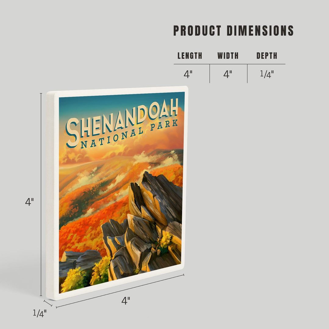 Shenandoah National Park, Virginia, Oil Painting, Coasters Coasters Lantern Press 