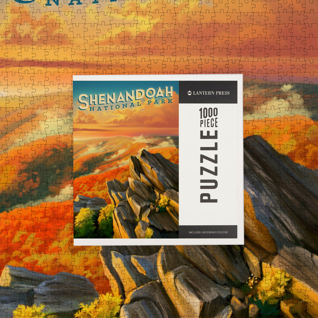 Shenandoah National Park, Virginia, Oil Painting, Jigsaw Puzzle Puzzle Lantern Press 