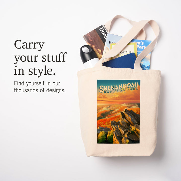 Shenandoah National Park, Virginia, Oil Painting, Lantern Press Artwork, Tote Bag Totes Lantern Press 