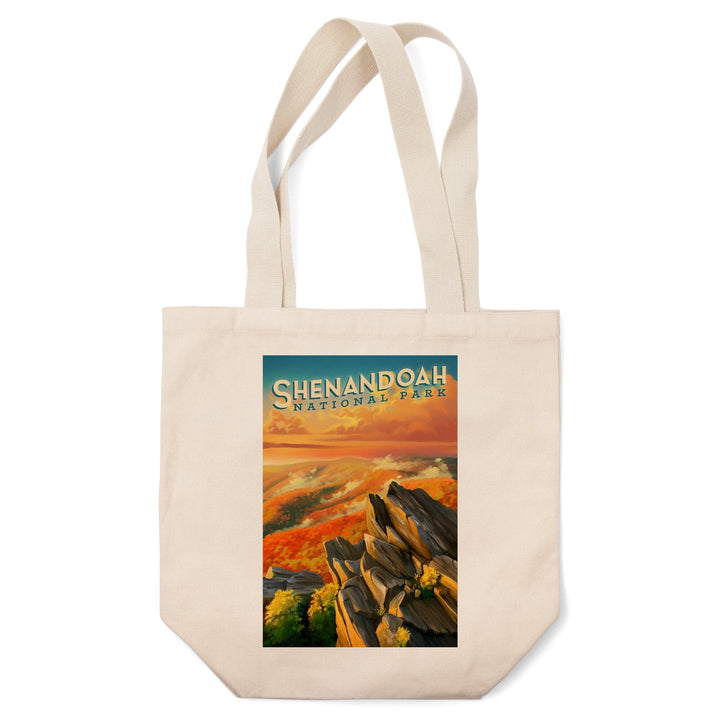 Shenandoah National Park, Virginia, Oil Painting, Lantern Press Artwork, Tote Bag Totes Lantern Press 