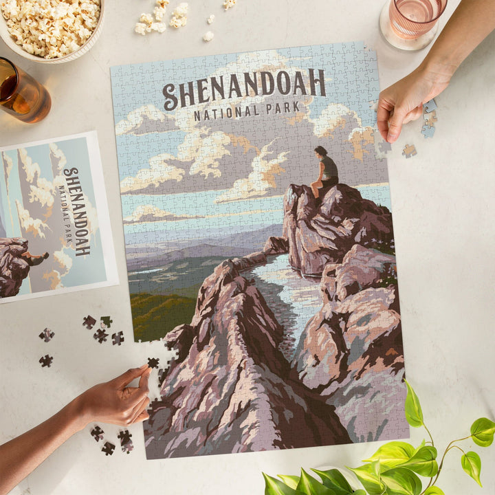 Shenandoah National Park, Virginia, Painterly National Park Series, Jigsaw Puzzle Puzzle Lantern Press 