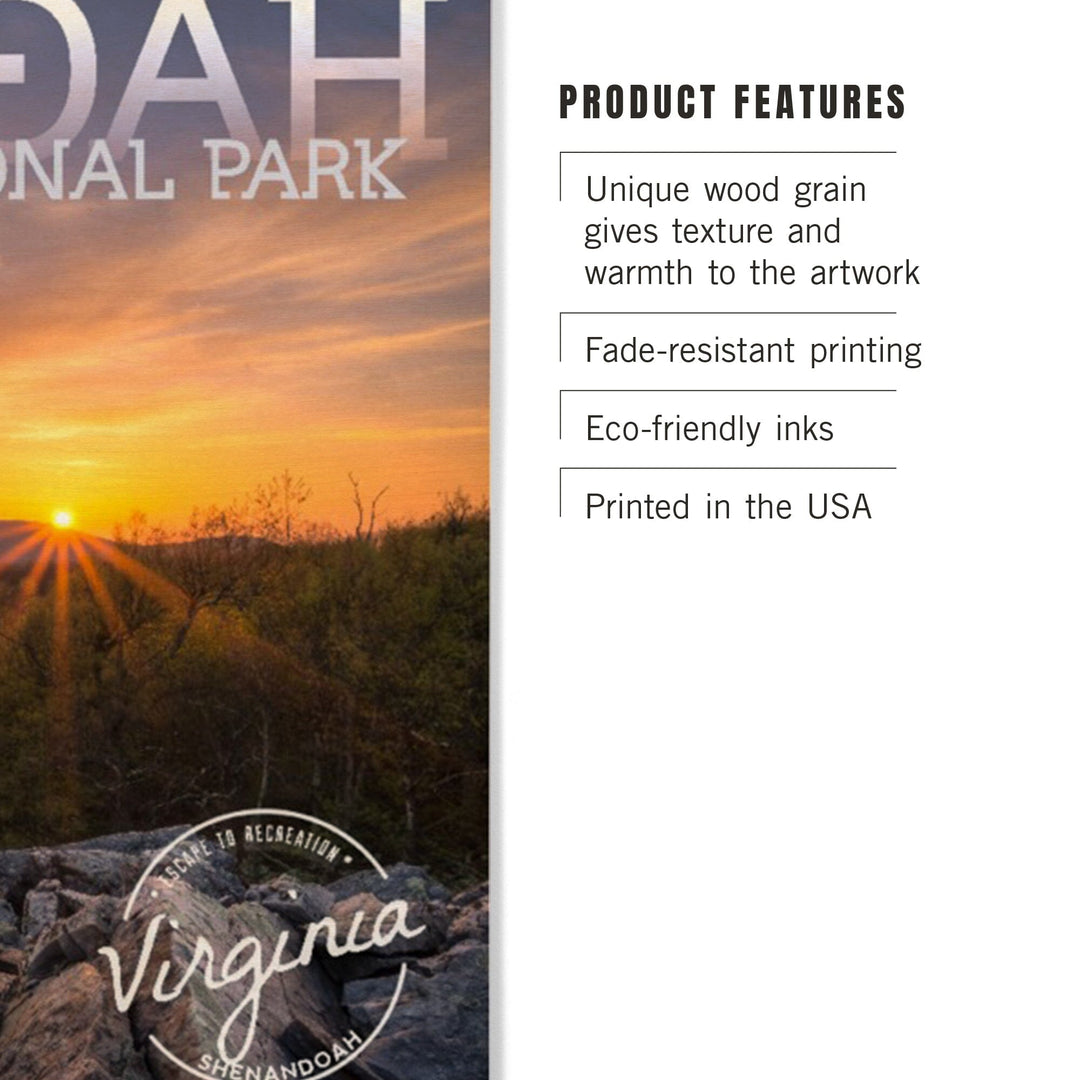Shenandoah National Park, Virginia, Purple Sunset, Lantern Press Photography, Wood Signs and Postcards Wood Lantern Press 