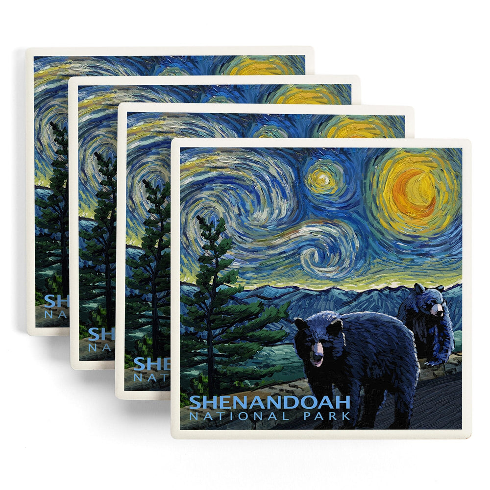 Shenandoah National Park, Virginia, Starry Night National Park Series, Coasters Coasters Lantern Press 
