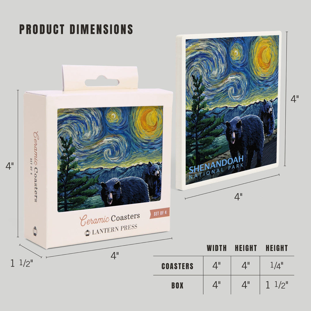 Shenandoah National Park, Virginia, Starry Night National Park Series, Coasters Coasters Lantern Press 