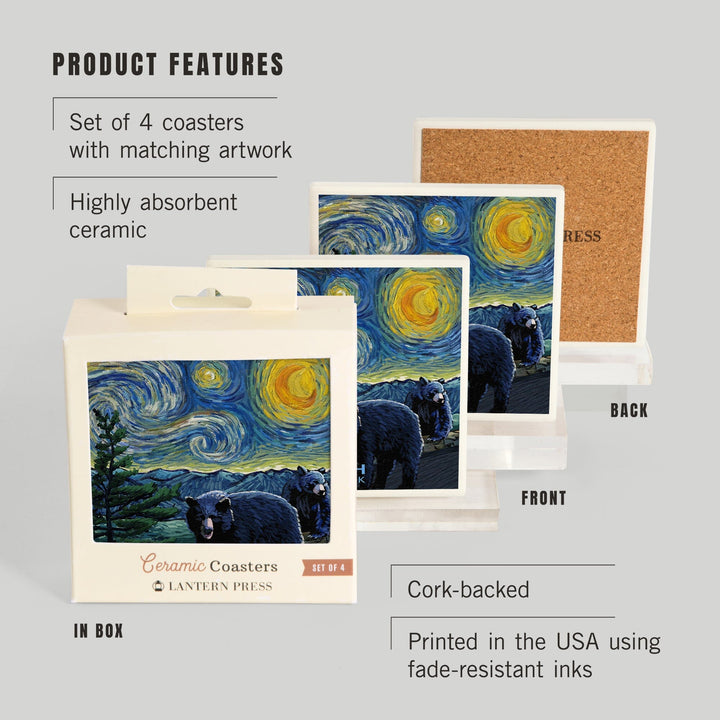 Shenandoah National Park, Virginia, Starry Night National Park Series, Coasters Coasters Lantern Press 