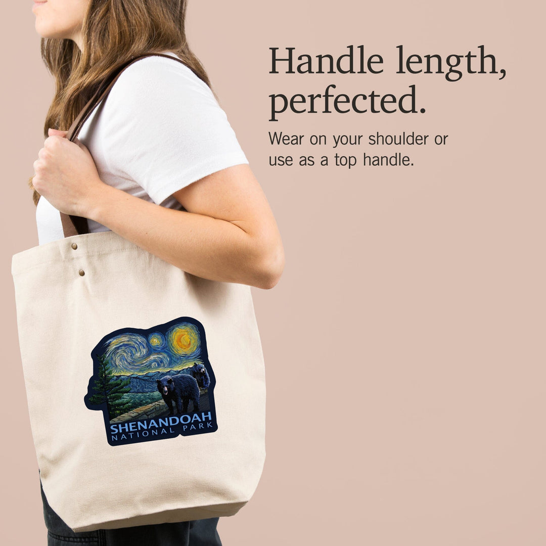 Shenandoah National Park, Virginia, Starry Night National Park Series, Contour, Accessory Go Bag Totes Lantern Press 