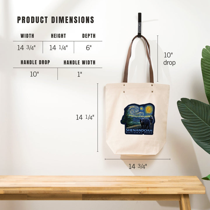 Shenandoah National Park, Virginia, Starry Night National Park Series, Contour, Accessory Go Bag Totes Lantern Press 