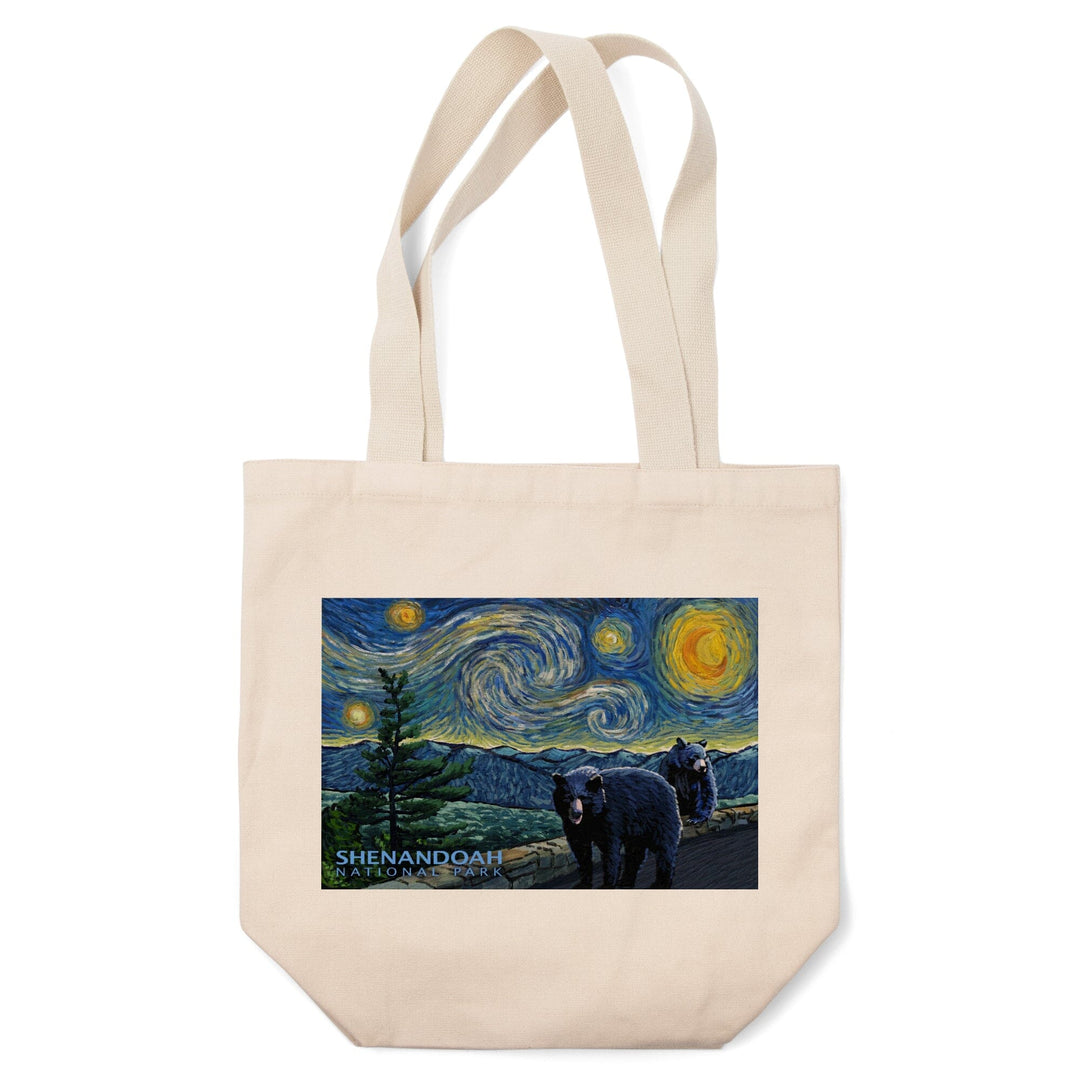 Shenandoah National Park, Virginia, Starry Night National Park Series, Lantern Press Artwork, Tote Bag Totes Lantern Press 