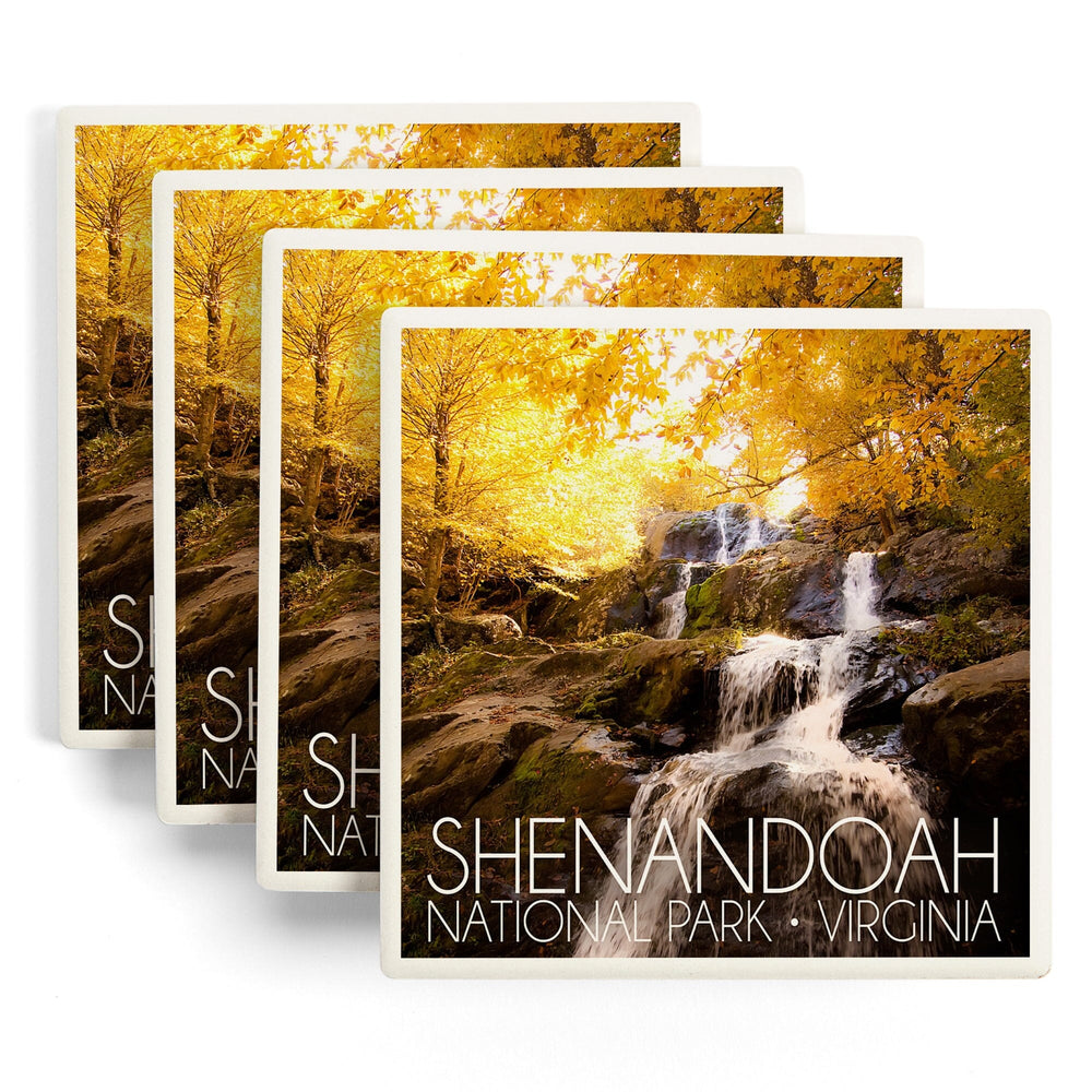 Shenandoah National Park, Virginia, Waterfall in Autumn, Coasters Coasters Lantern Press 