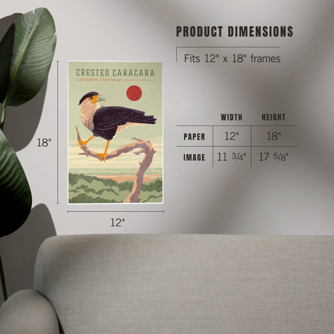 Shorebirds at Sunset Collection, Crested Caracara, Bird, Art & Giclee Prints Art Lantern Press 