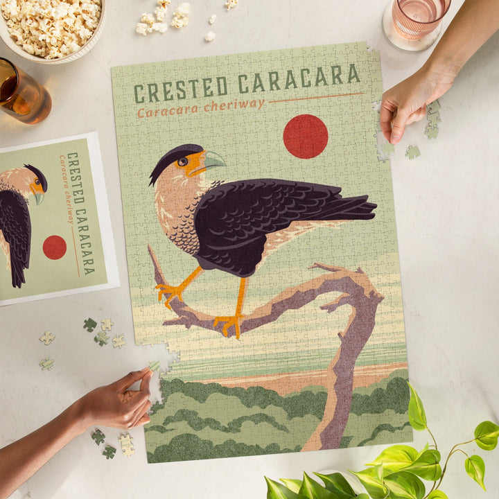 Shorebirds at Sunset Collection, Crested Caracara, Bird, Jigsaw Puzzle Puzzle Lantern Press 