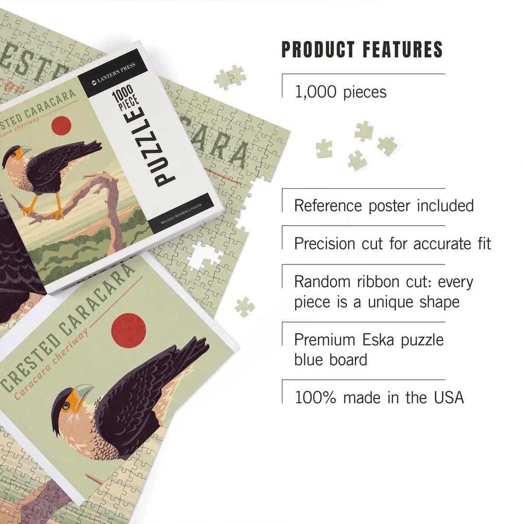 Shorebirds at Sunset Collection, Crested Caracara, Bird, Jigsaw Puzzle Puzzle Lantern Press 
