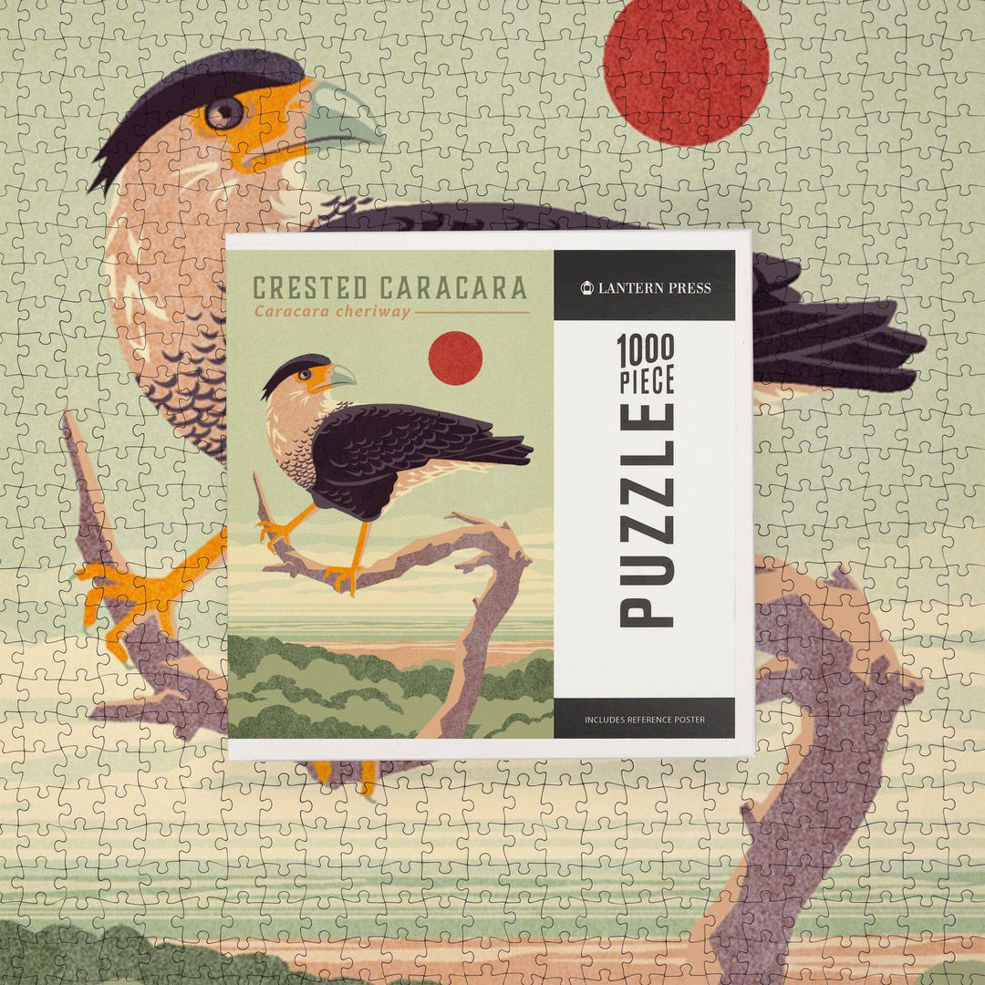 Shorebirds at Sunset Collection, Crested Caracara, Bird, Jigsaw Puzzle Puzzle Lantern Press 