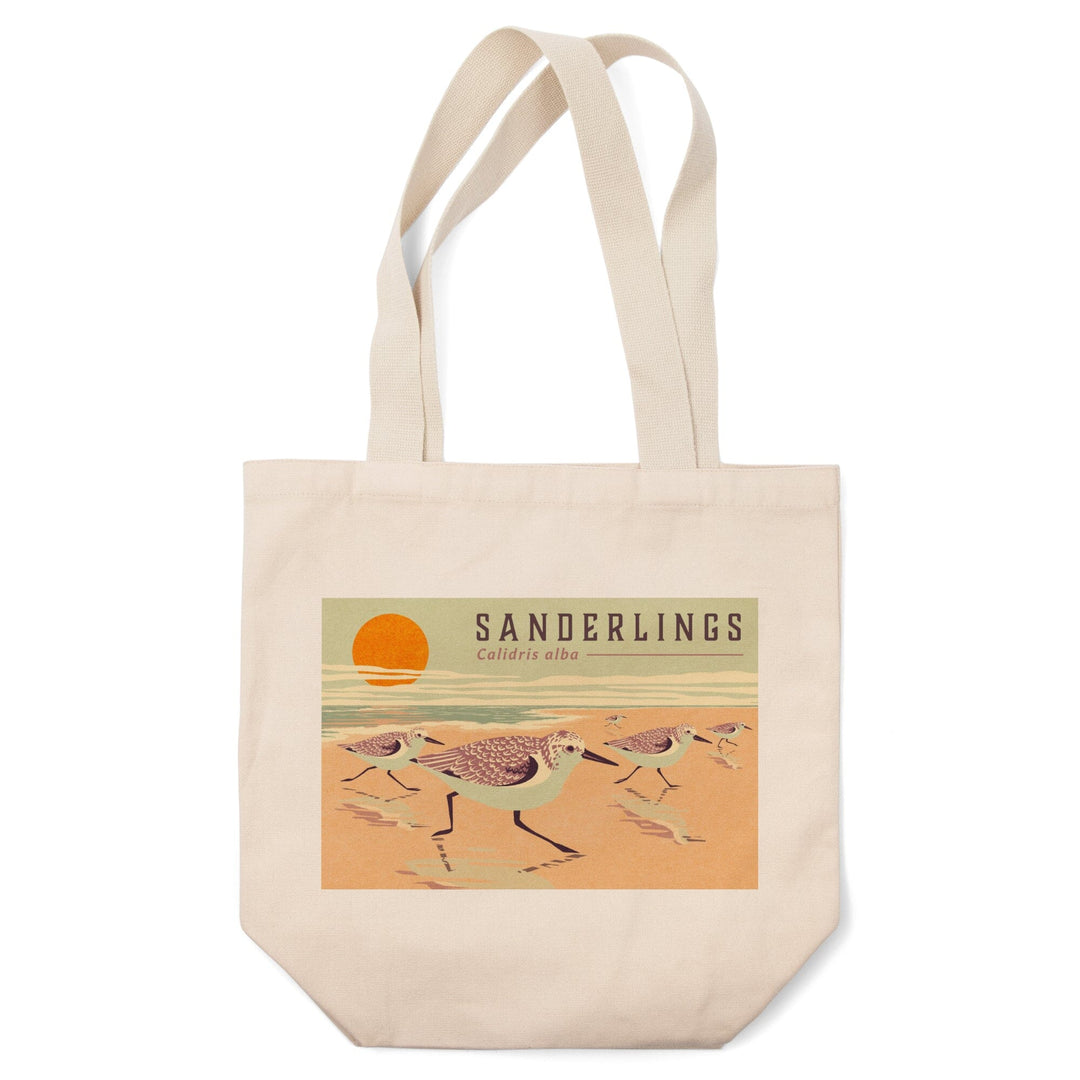 Shorebirds at Sunset Collection, Sanderlings, Birds, Tote Bag Totes Lantern Press 
