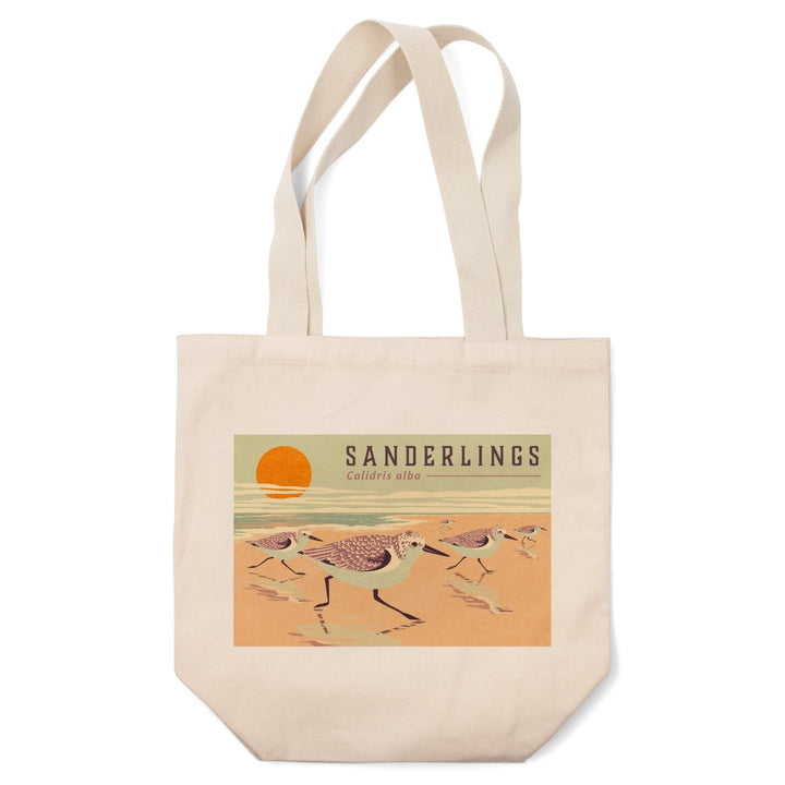 Shorebirds at Sunset Collection, Sanderlings, Birds, Tote Bag Totes Lantern Press 