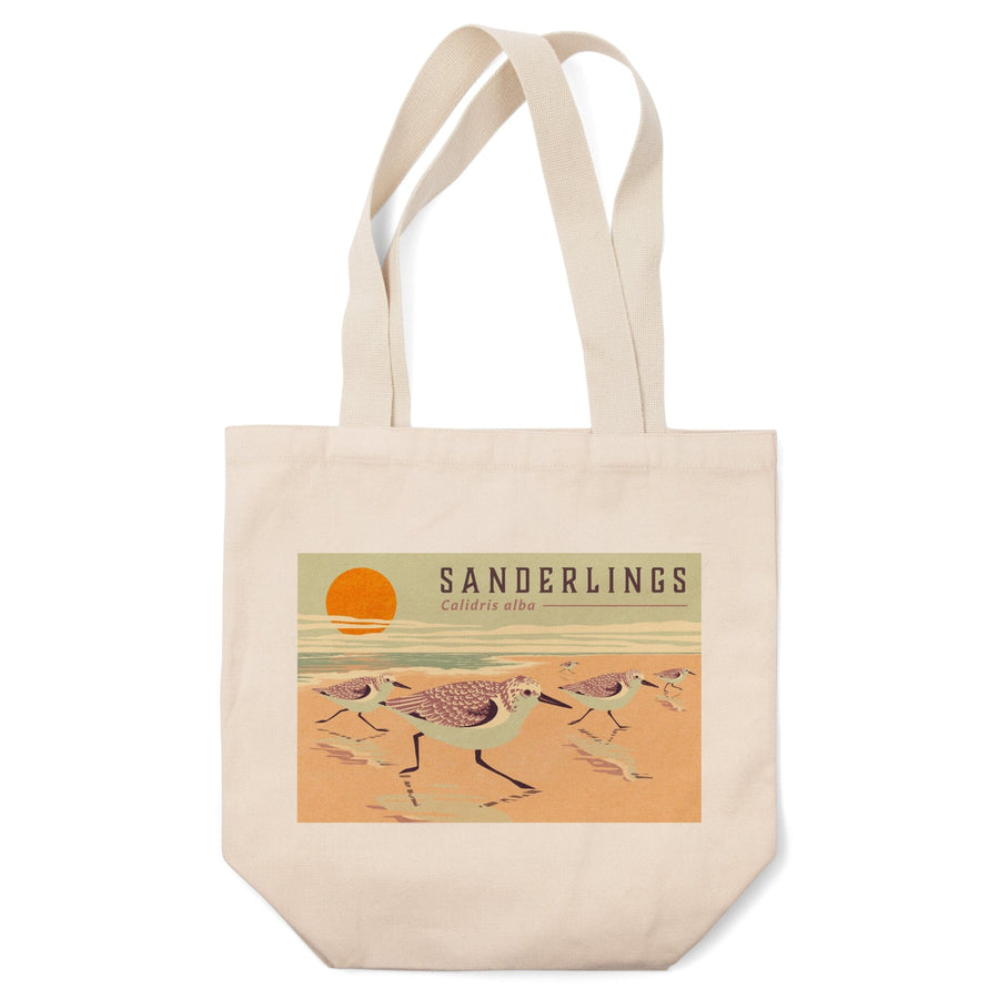 Shorebirds at Sunset Collection, Sanderlings, Birds, Tote Bag Totes Lantern Press 