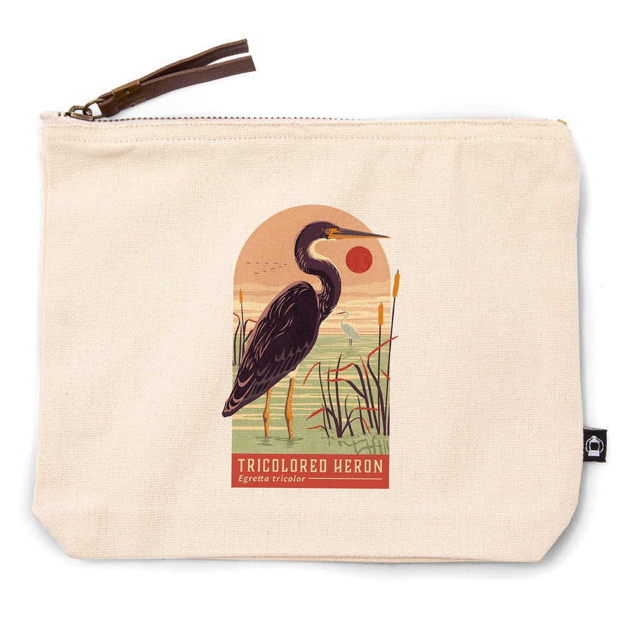 Shorebirds at Sunset Collection, Tricolored Heron, Bird, Contour, Accessory Go Bag Totes Lantern Press 