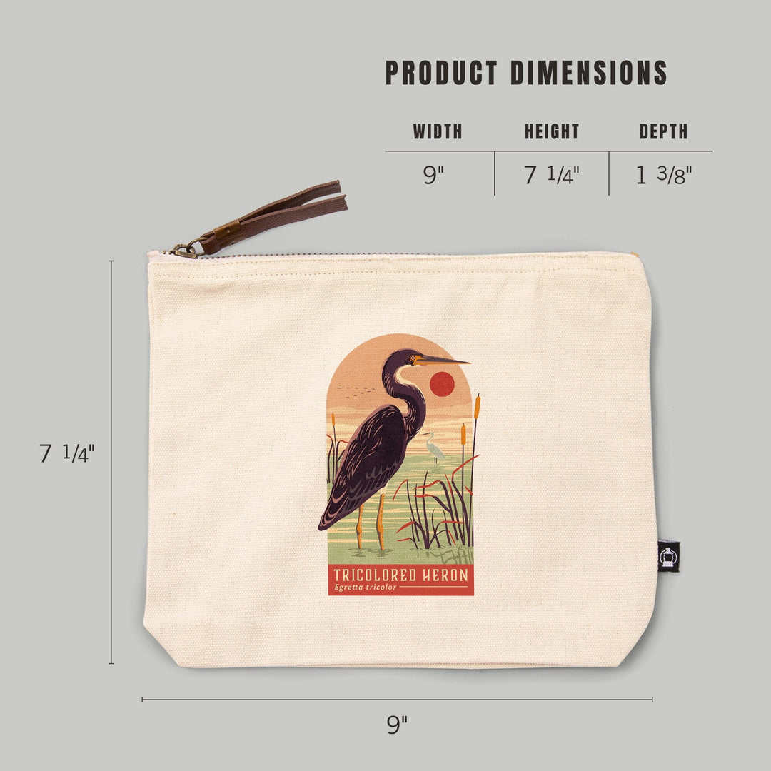 Shorebirds at Sunset Collection, Tricolored Heron, Bird, Contour, Accessory Go Bag Totes Lantern Press 