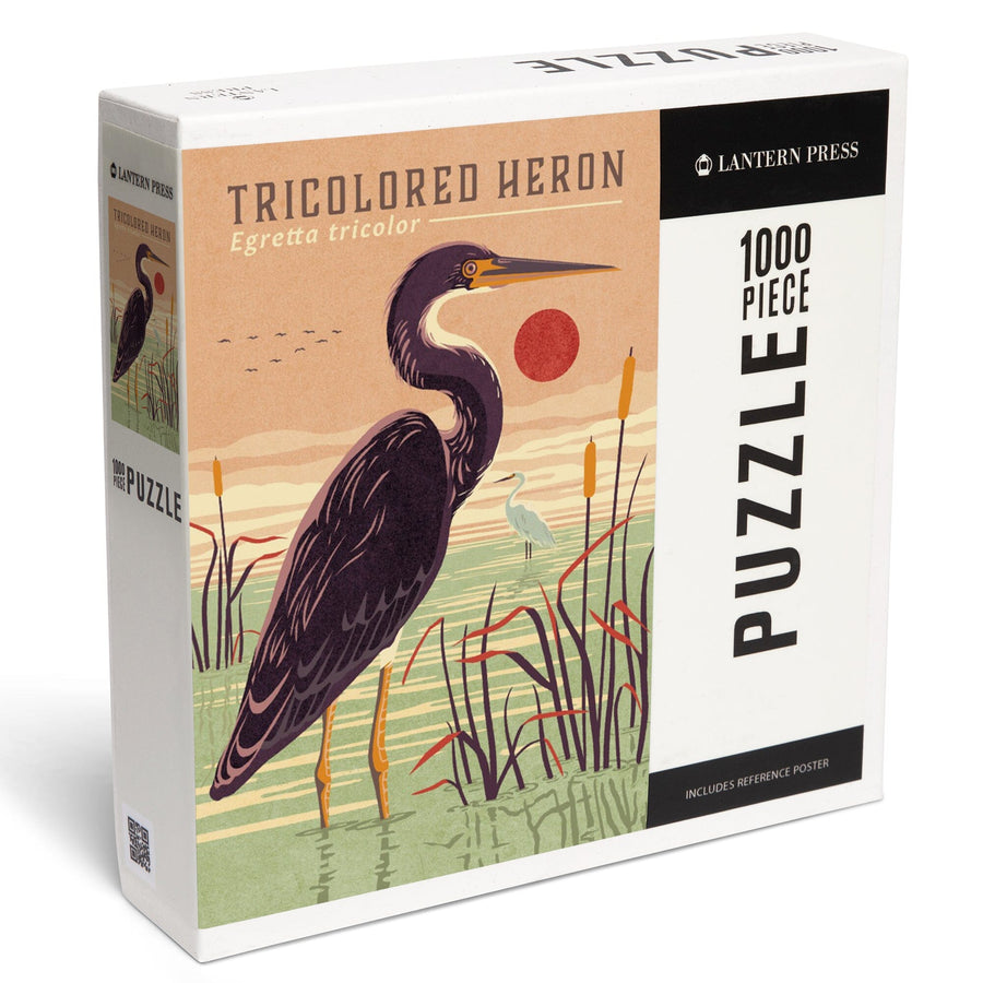 Shorebirds at Sunset Collection, Tricolored Heron, Bird, Jigsaw Puzzle Puzzle Lantern Press 