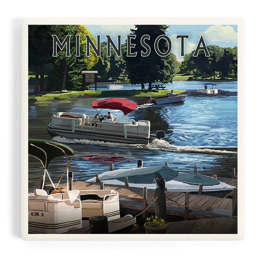 Shoreview, Minnesota, Pontoon Boats, Coasters Coasters Lantern Press 