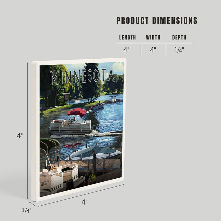 Shoreview, Minnesota, Pontoon Boats, Coasters Coasters Lantern Press 