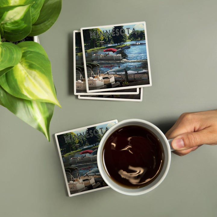 Shoreview, Minnesota, Pontoon Boats, Coasters Coasters Lantern Press 