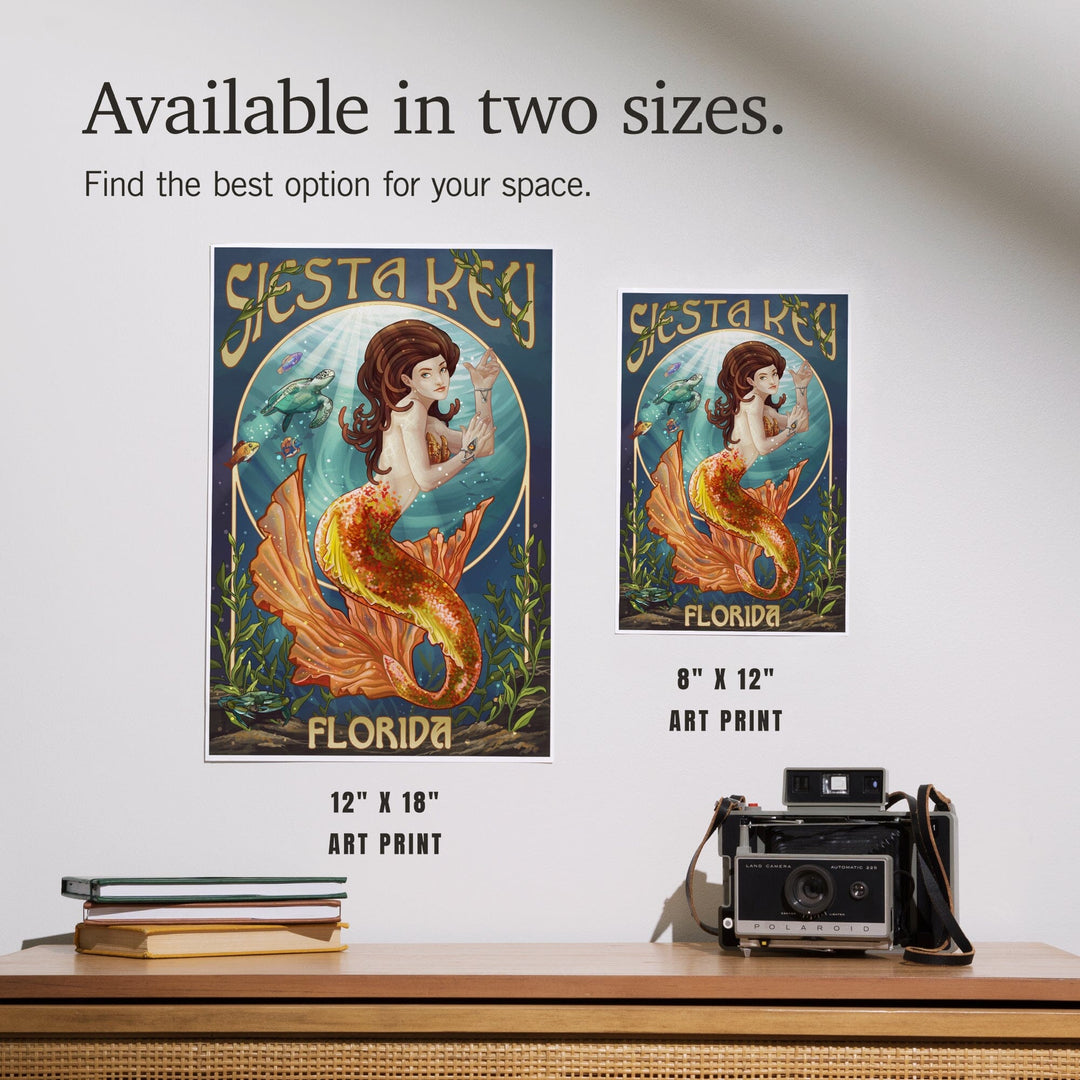 Siesta Key, Florida, Mermaid, Art & Giclee Prints Art Lantern Press 