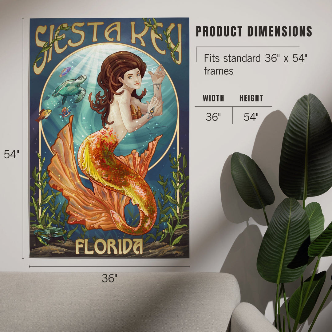 Siesta Key, Florida, Mermaid, Art & Giclee Prints Art Lantern Press 