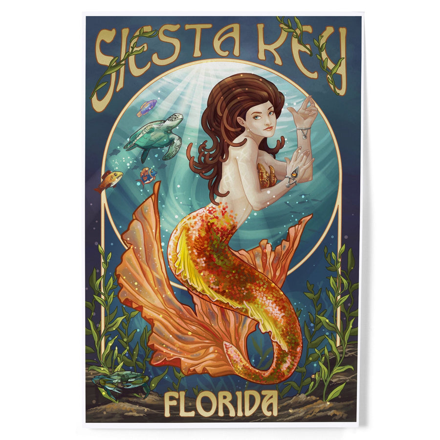 Siesta Key, Florida, Mermaid, Art & Giclee Prints Art Lantern Press 