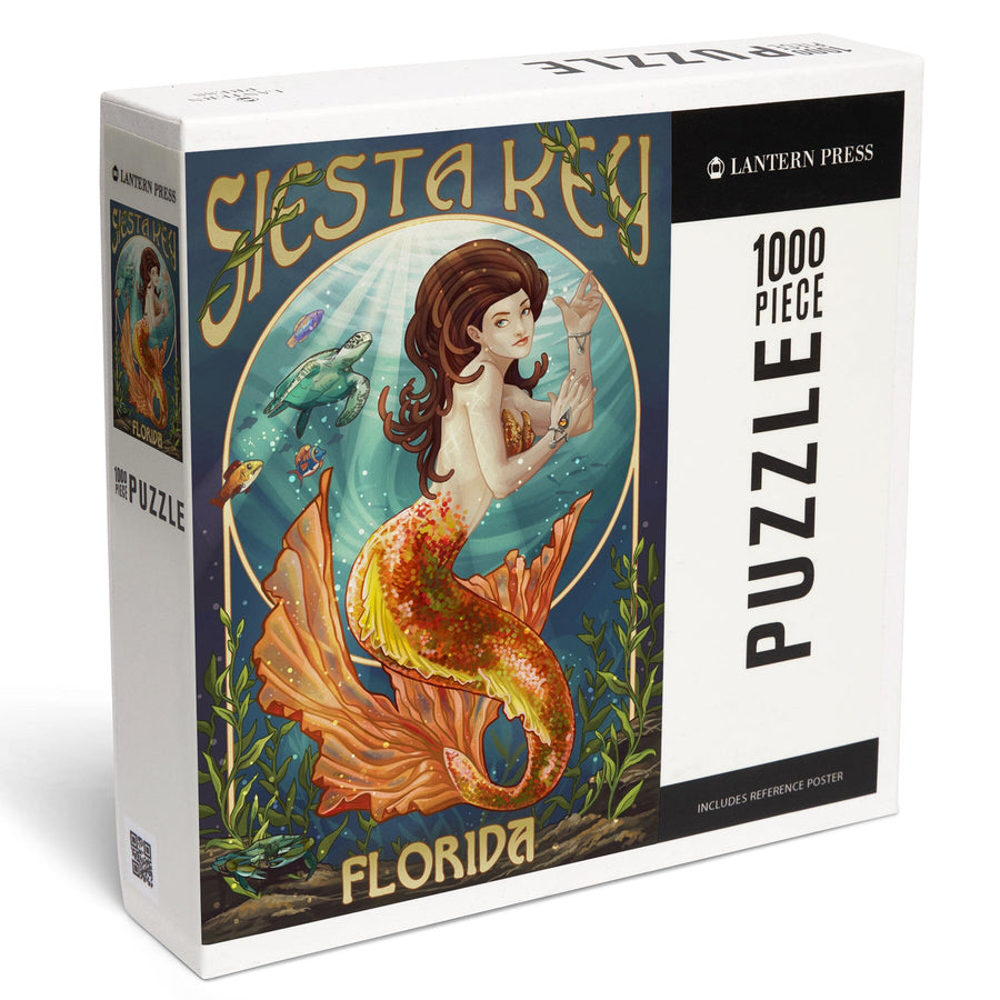 Siesta Key, Florida, Mermaid, Jigsaw Puzzle Puzzle Lantern Press 