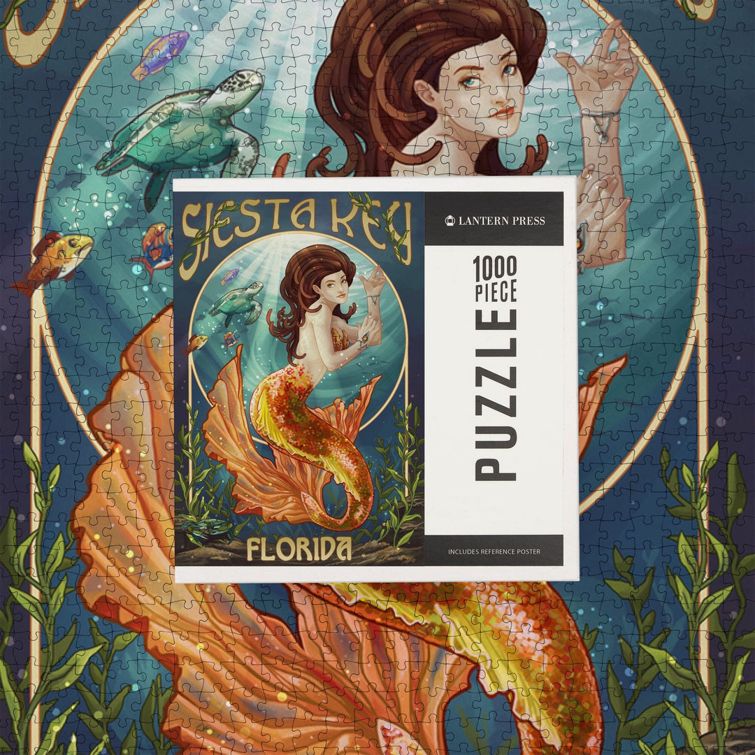 Siesta Key, Florida, Mermaid, Jigsaw Puzzle Puzzle Lantern Press 