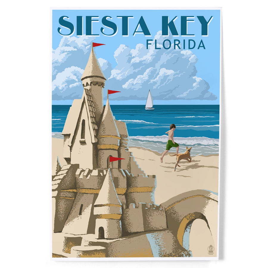 Siesta Key, Florida, Sandcastle, Art & Giclee Prints Art Lantern Press 