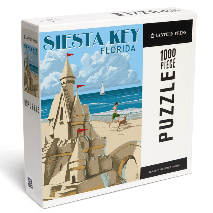 Siesta Key, Florida, Sandcastle, Jigsaw Puzzle Puzzle Lantern Press 