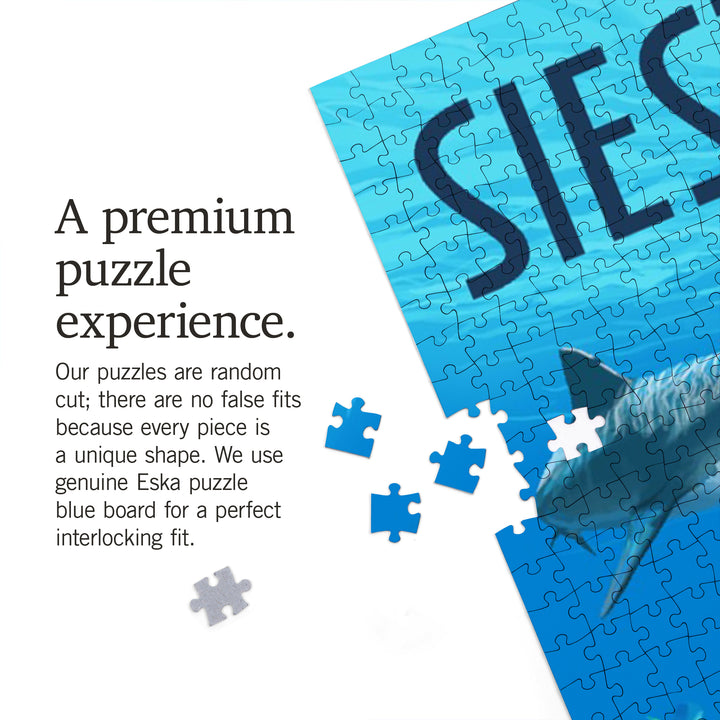 Siesta Key, Florida, Sharks, Jigsaw Puzzle Puzzle Lantern Press 