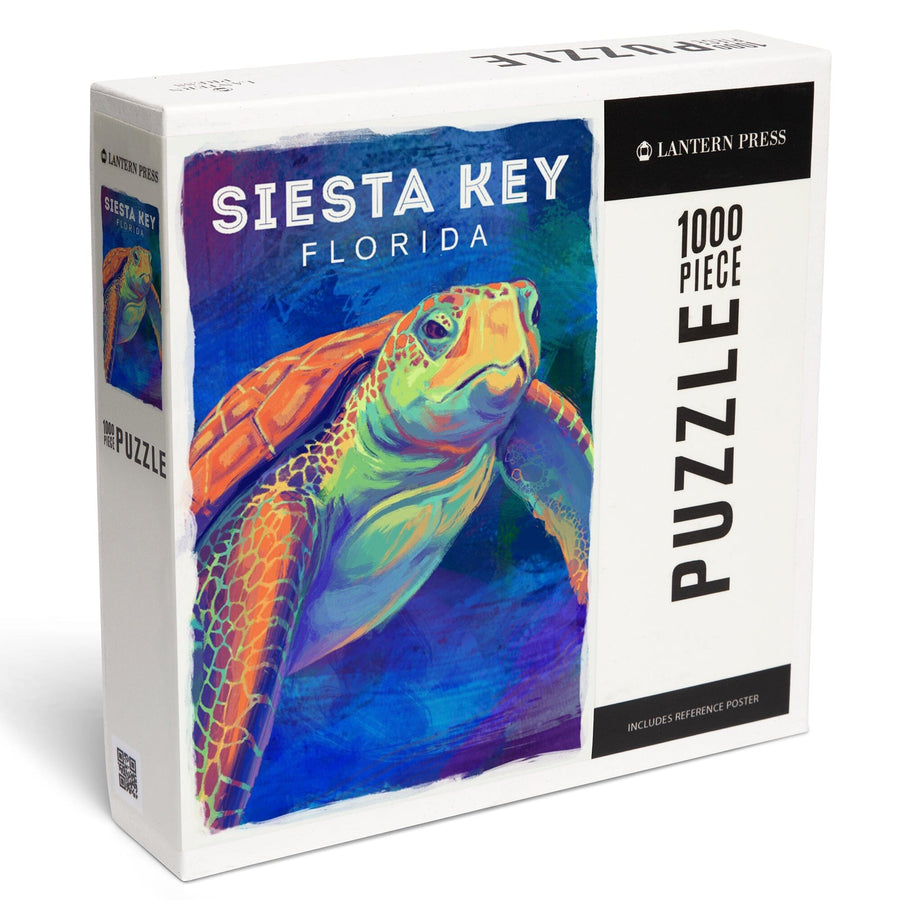 Siesta Key, Florida, Vivid, Sea Turtle, Jigsaw Puzzle Puzzle Lantern Press 