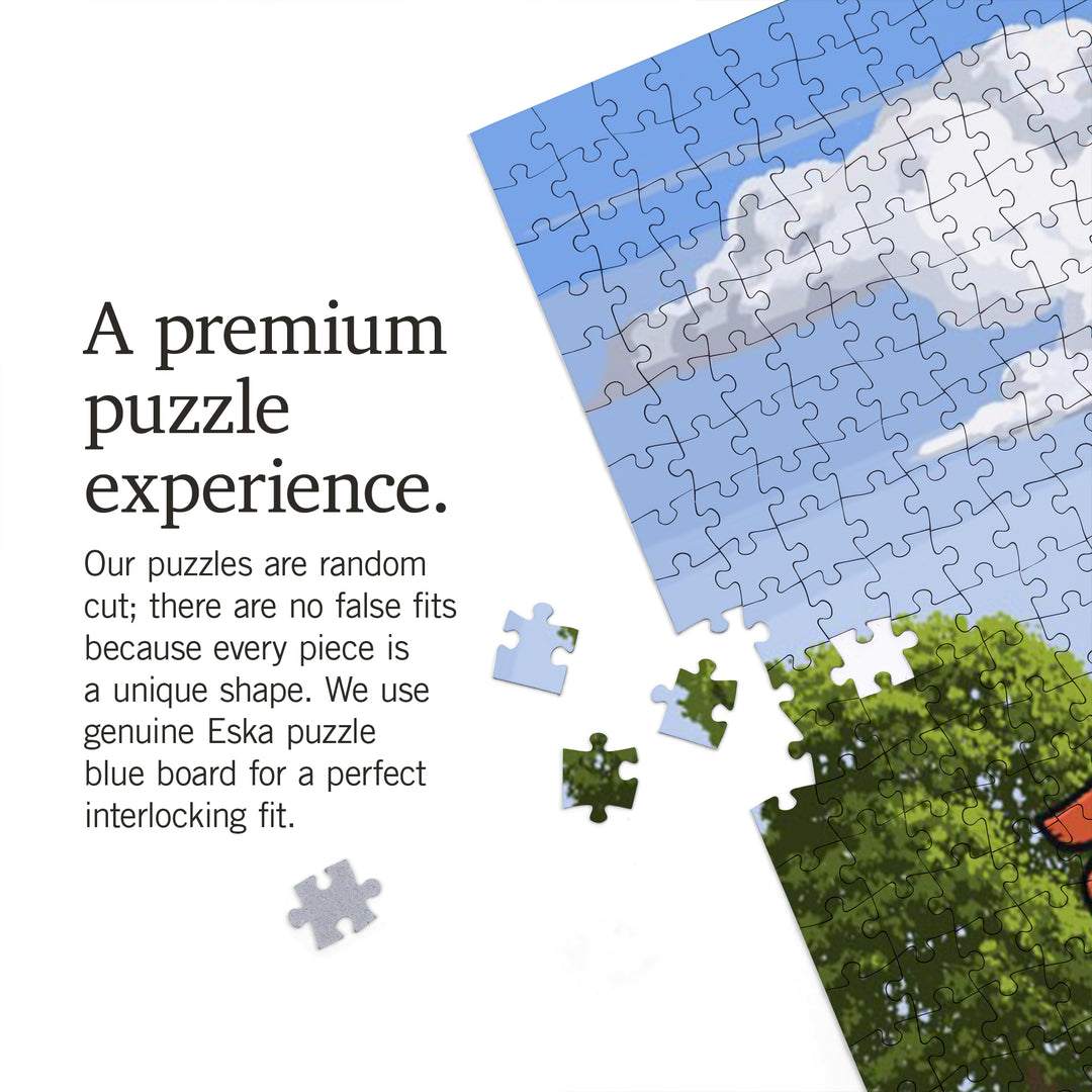 Signpost, Orchard, Jigsaw Puzzle Puzzle Lantern Press 
